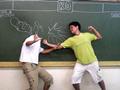 A Punch On Head and See the Side Effect On Black Board