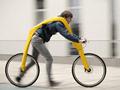Funny bike without pedals for maniacs of brisk walking