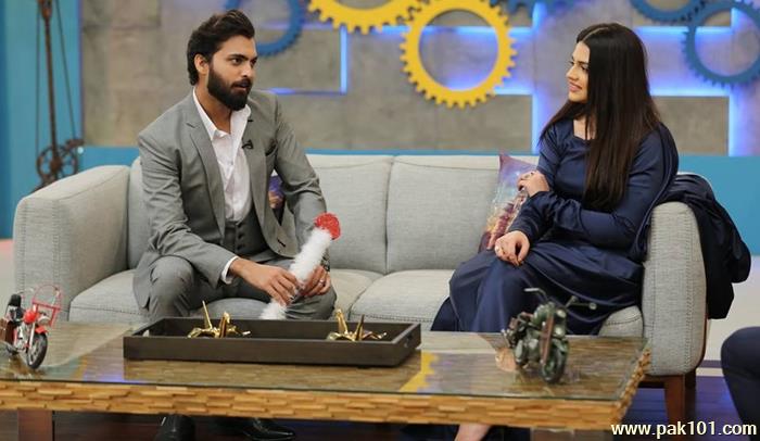 Asad Siddiqui and Zara Noor Abbas on the set of The Aftermoon Show with Yasir