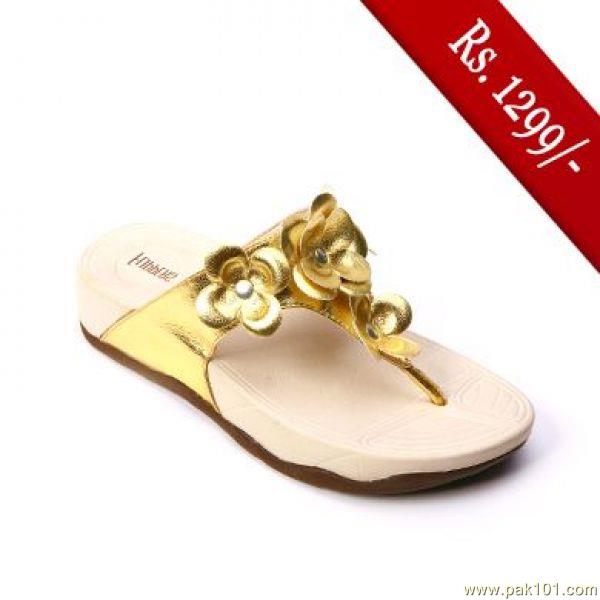 Servis Women Sandals and Slippers Footwear Collection Pakistan- Model LIZA LZ-FP-0008 GOLDEN
