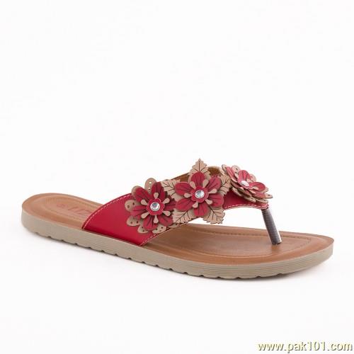 Servis Women Slippers Footwear Collection Pakistan Item No: LZ-LU-0004-RED/BEG