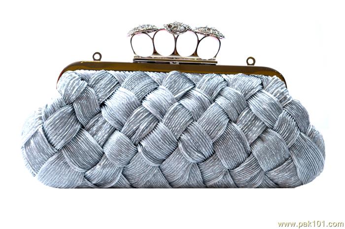 Metro Evening Clutches Hand Bags Fashion Designs Collection For Women and Girls Pakistan-Model Dunkel De Satin