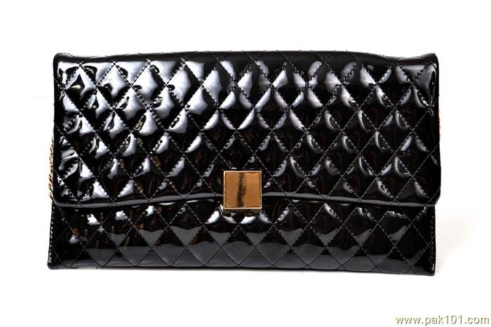Metro Evening Clutches Hand Bags Fashion Designs Collection For Women and Girls Pakistan-Model Quilted Soft Patent Leder