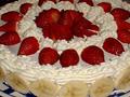 Banana Cream Cake with Strawberry Cream Filling