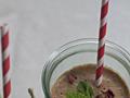 Chilli Chocolate Lassi with Mint and Rose Petals