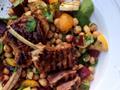 Tamarind Lamb Cutlets with Spicy Chickpea Chaat Salad