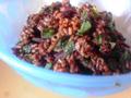 Red Rice with Beetroot Leaves