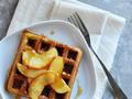 Pumpkin Waffles with Caramelized Apples
