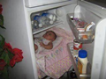 Baby Sleep the Cool Bed Funny Picture